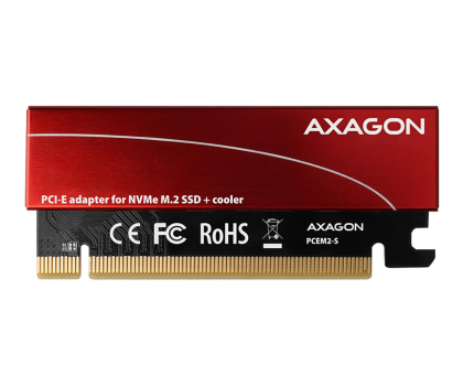 Akcesoria AXAGON PCEM2-S Adapter wewnętrzny PCIe x16, 1x M.2 NVMe M-ke